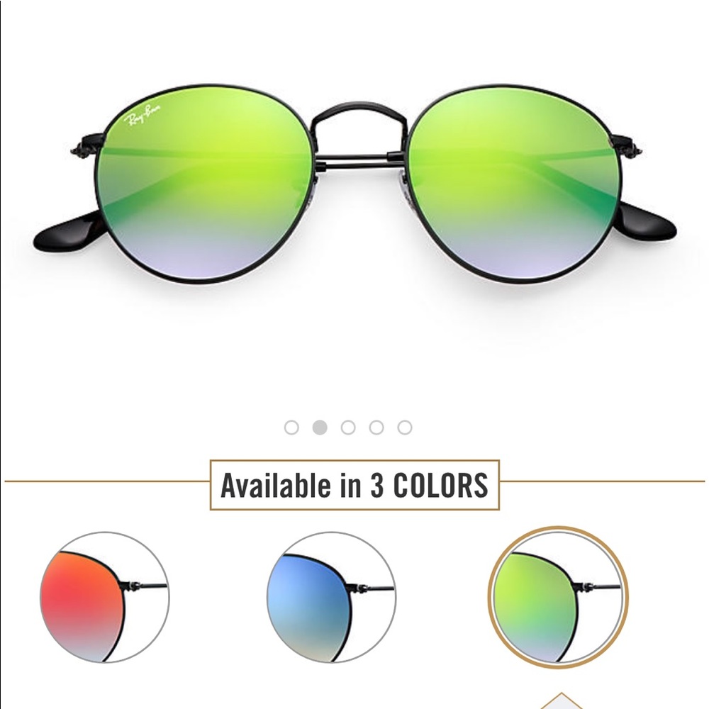 Round black and flash Rayban sunglasses